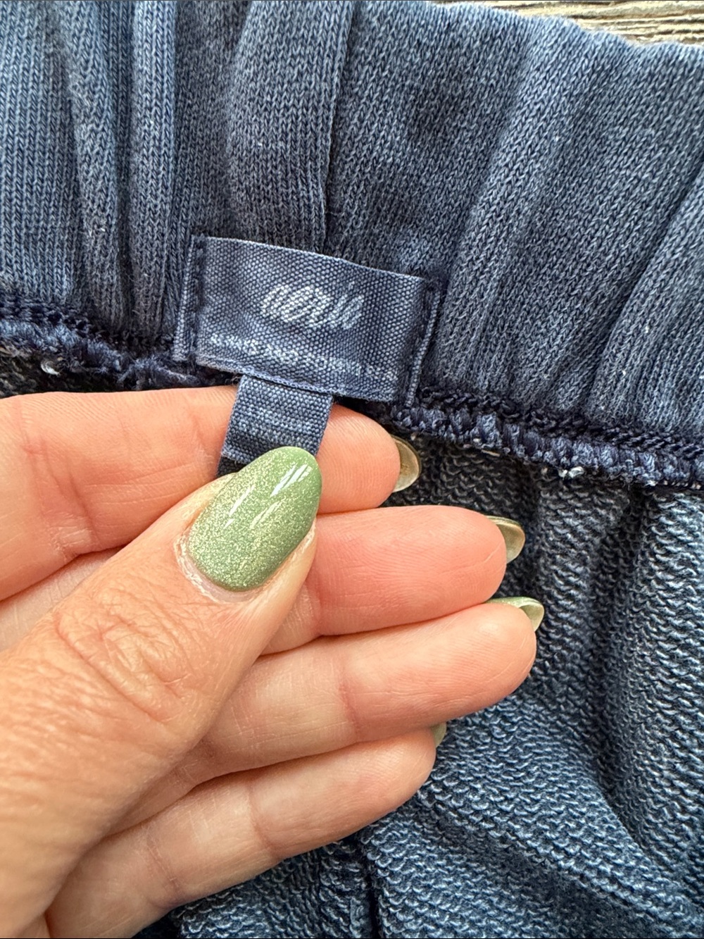 aerie Wide-Leg Sweatpants in Navy - Picture 3 of 3